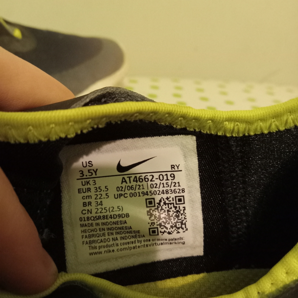 Nike track shoes.